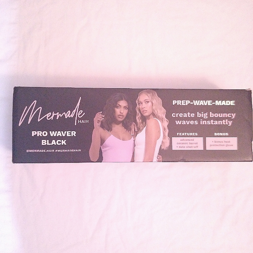 Mermaid pro Waver Black 32mm Hair Styling Tool W/ Heat Glove  New in Damaged Box